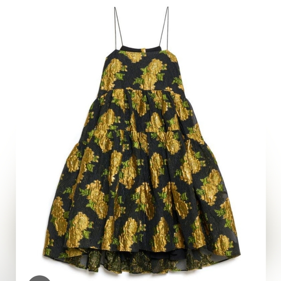 Sister Jane Black Golden Jacquard Dress NWT Sz 2 6 - Picture 2 of 5